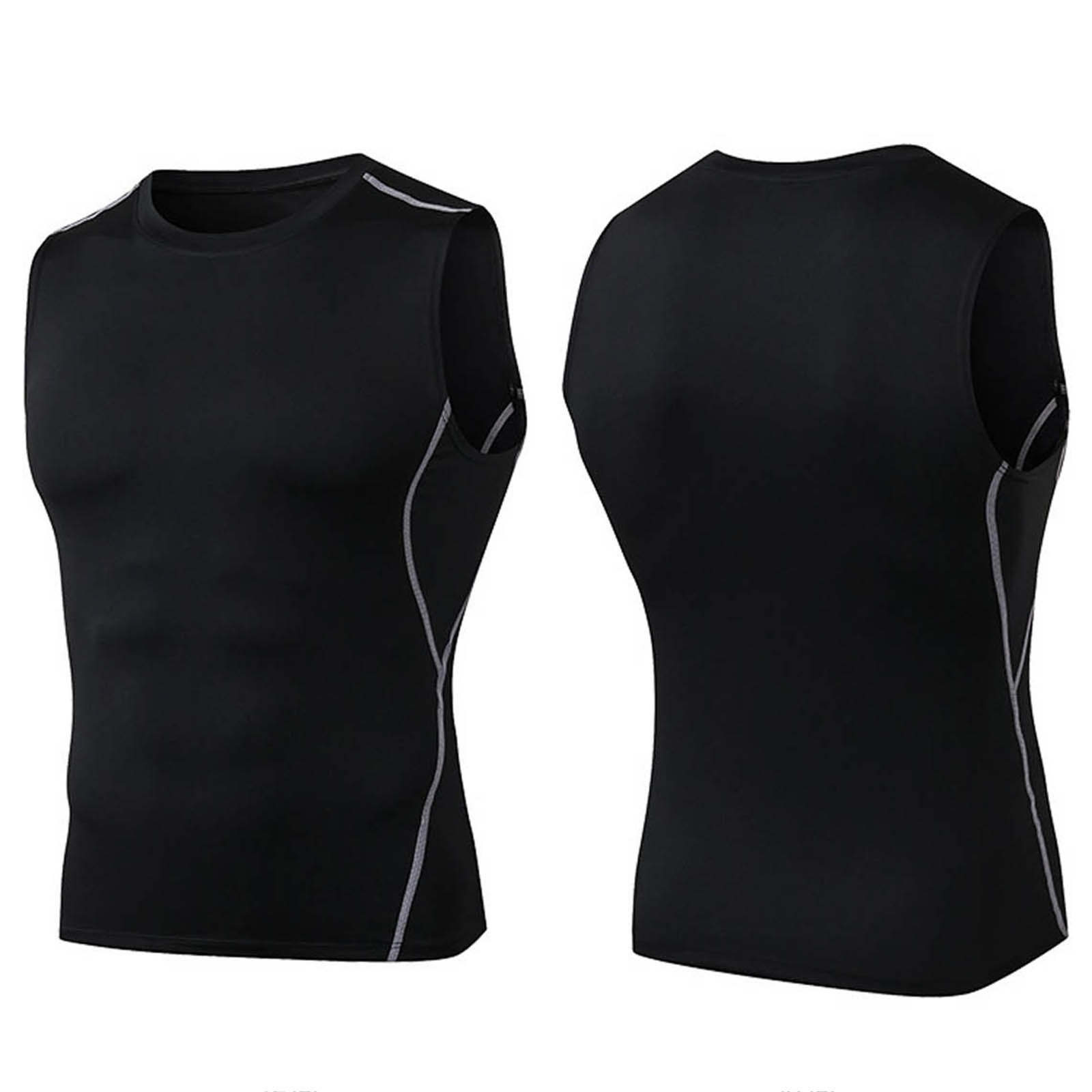 thumbnail image 4 of Chaleco deportivo informal de moda para hombre: camiseta sin mangas ajustada para fitness, poliéster, 4 of 5